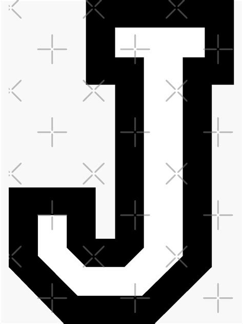 Letter J Two Color Sticker For Sale By Theshirtshops Redbubble