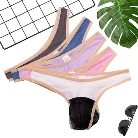 Slip Bikini Da Uomo Colorati Seta Ghiaccio Perizoma Lingerie Sexy