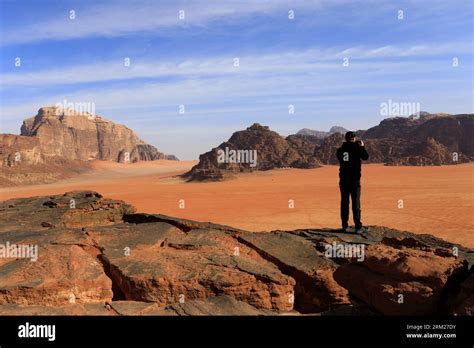 Overview Of The Desert At Wadi Rum Unesco World Heritage Site Jordan