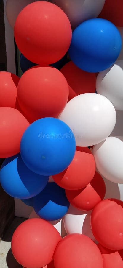 Ballonnen Heldere Blauwe Rode Witte Helium Latex Ballonnen Een Groep