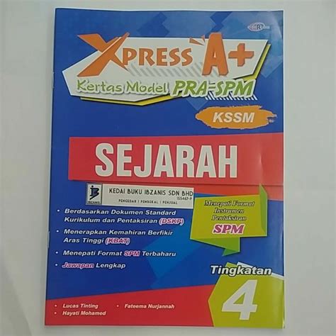 Xpress A Kertas Model Pra Spm Sejarah Tingkatan Kssm Shopee Malaysia