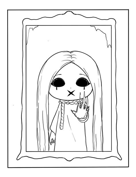 Creepy Chibi Cute Horror Coloring Book Monster Coloring Pages Cute