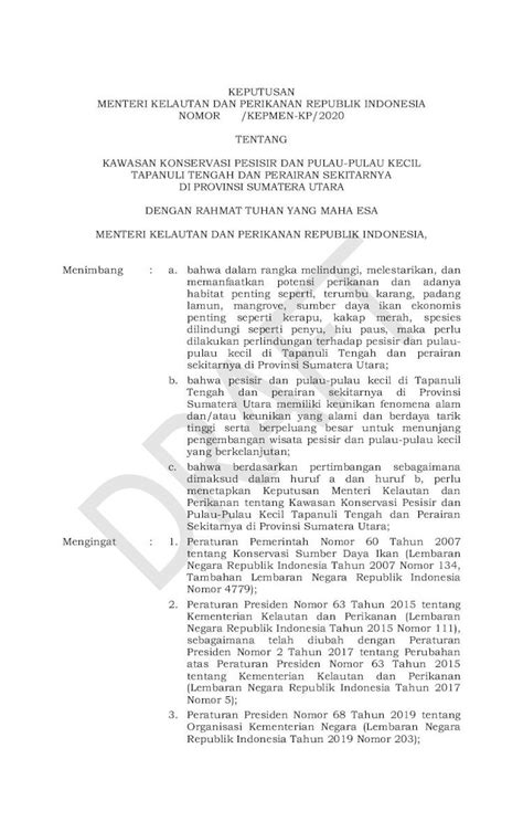 Pdf Keputusan Menteri Kelautan Dan Perikanan Republik Indonesia