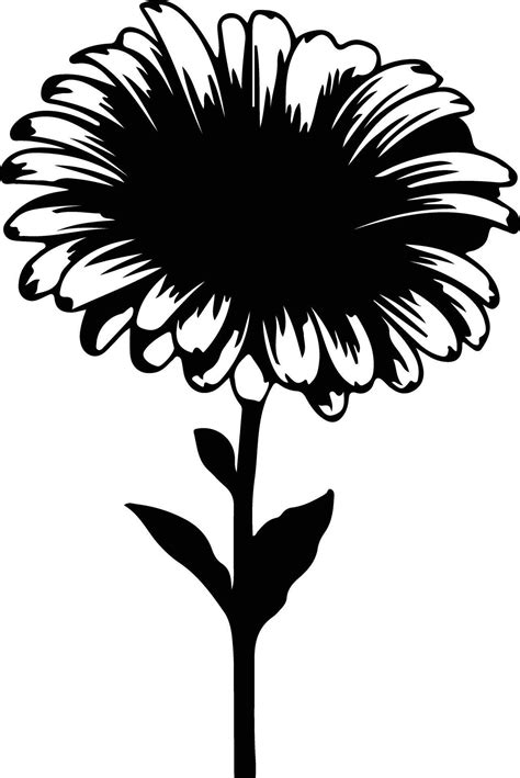 Ai Generated Gerbera Daisy Black Silhouette 40543100 Vector Art At Vecteezy