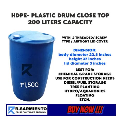 Plastic Drum 200 Liters One Used Close Top At 1500 00 From City Of Parañaque Lookingfour