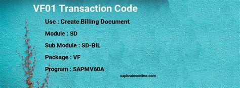 VF01 SAP Tcode For Create Billing Document