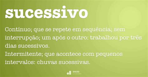 O Que Significa Sucessivo