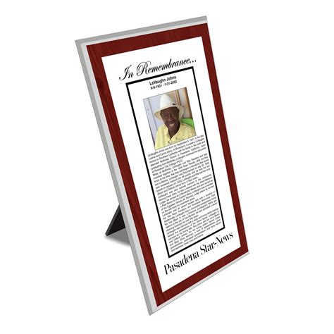 Pasadena Star-News Keepsake Obituary Plaque | Shop the Los Angeles ...