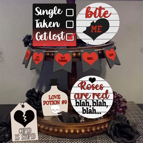 Valentine S Day Tiered Tray Decor Set Wood Valentine S Day Table Decor