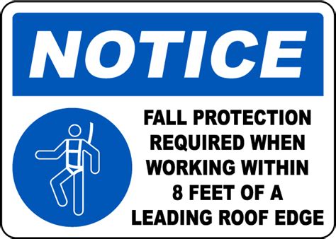 Notice Fall Protection Required Sign Save 10 Instantly