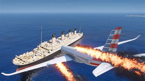 Airplane Crashes Into Titanic After Engine Exploded Emergency