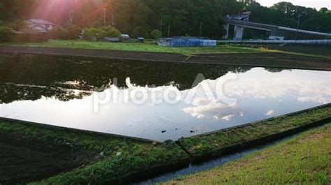 水を張った田んぼ No 26805731｜写真素材なら「写真ac」無料（フリー）ダウンロードok