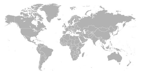 Gray Map World With Countries Borders Royalty Free Vector