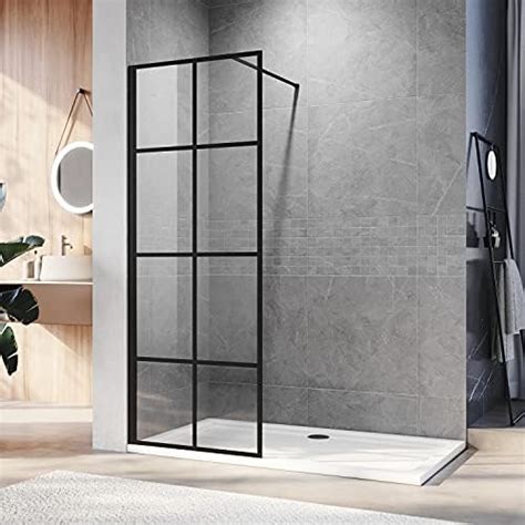 Elegant Walk In Black Shower Screen For Wet Room 8mm Safety Tempered