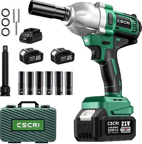 CSCRI Cordless Impact Wrench Kit 1 2 Inch Brushless Max Torque 580Ft