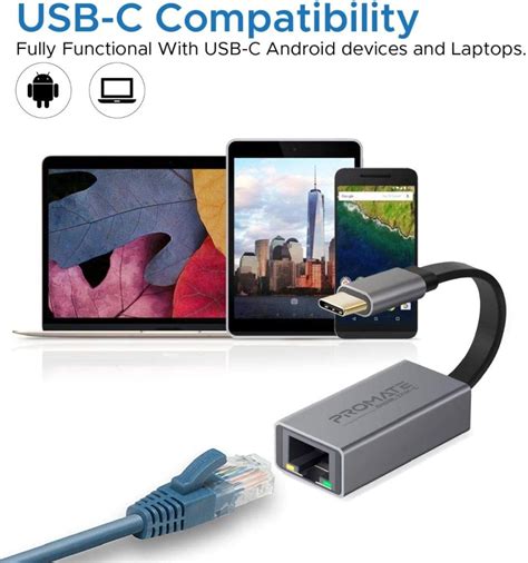 Promate Gigalink C Adapter Usb C To Rj Gigabit Ethernet