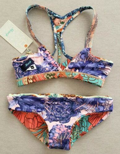 NWT Pc Maaji Girls Orange Colada Reversible Bikini Set Size Orange EBay