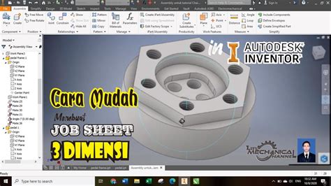 Cara Mudah Membuat Job Sheet 3 DImensi Di Autodesk Inventor 2017 YouTube