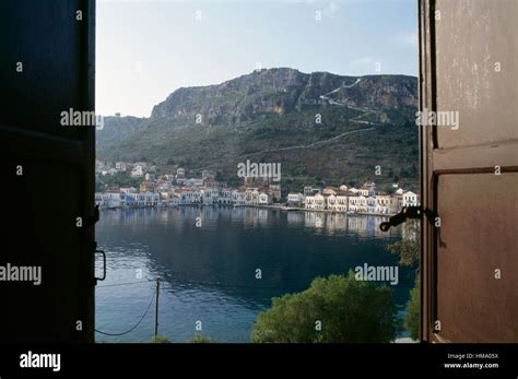 Kastellorizo port seen from a window, Kastellorizo island, Greece Stock Photo - Alamy