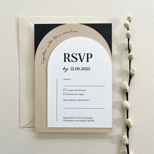 Arch Almond Minimalist Wedding Invitations Camille Modern Arch Wedding