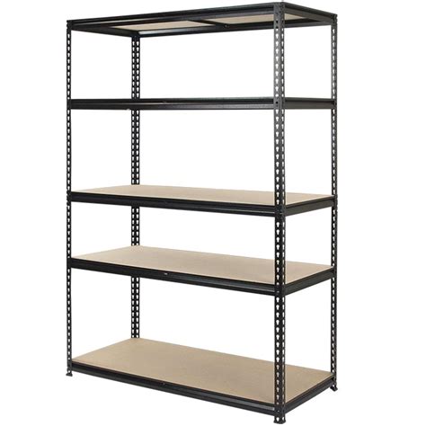 Pinnacle 1830 x 1200 x 540mm Gloss Black 5 Tier Adjustable Shelving ...