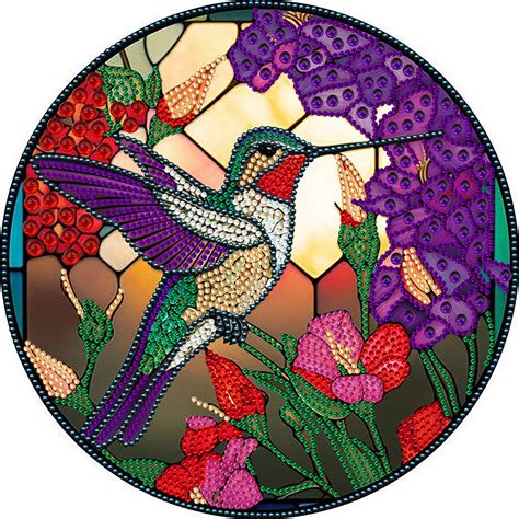 D Diy Crystal Rhinestone Diamond Painting Stained Glass Hummingbird