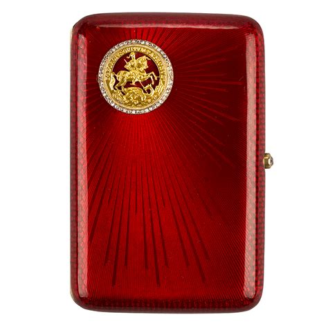 Faberg Gold Silver Gilt And Enamel Cigarette Case Ruzhnikov