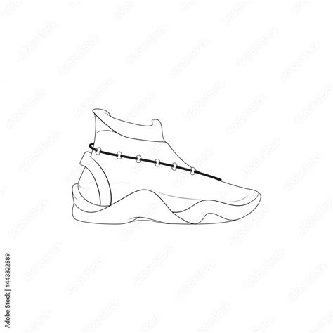 sneaker drawing vector line art Sneakers drawn in a line style sneaker ...