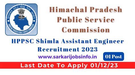 HPPSC Shimla Assistant Engineer Recruitment 2023 Apply Online Sarkari