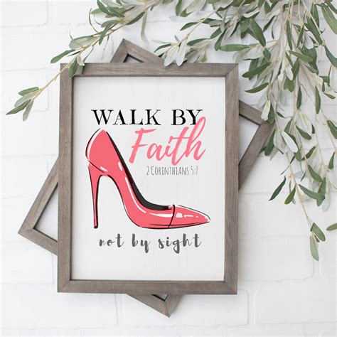 Walk by Faith Illustrated Faith Bible Verse Prints and | Etsy