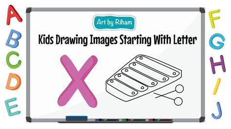 Kids Drawing Image Starting With Letter X Easy Drawing Tutorial For