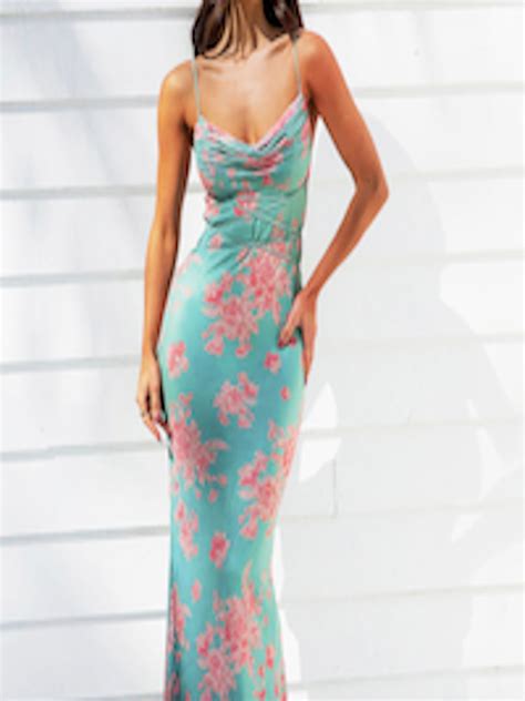 Buy Lulu And Sky Floral Printed Shoulder Strap Maxi Dress Dresses For