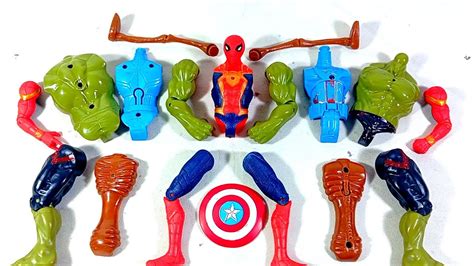 Assemble Red Spiderman Vs Captain America Vs Hulk Smash Vs Siren Head