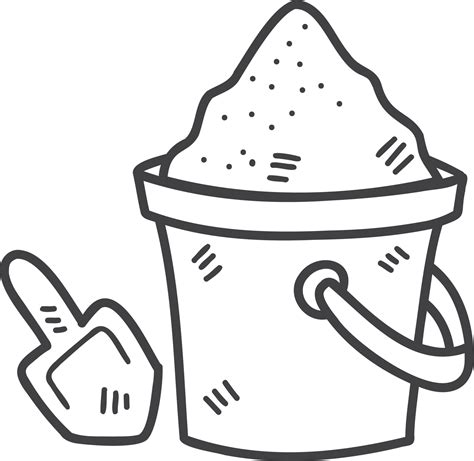 Hand Drawn Sand Bucket And Scoop Tool Illustration 12691773 Vector Art