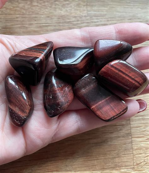 Red Tigers Eye Tumble Stone Etsy