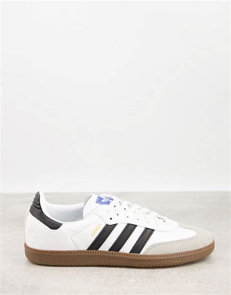 Adidas Originals Vegan Samba Trainers In White With Gum Sole Asos