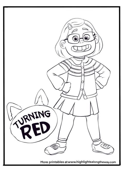 Turning Red Printable Coloring Sheets Inspired By Disney Pixar