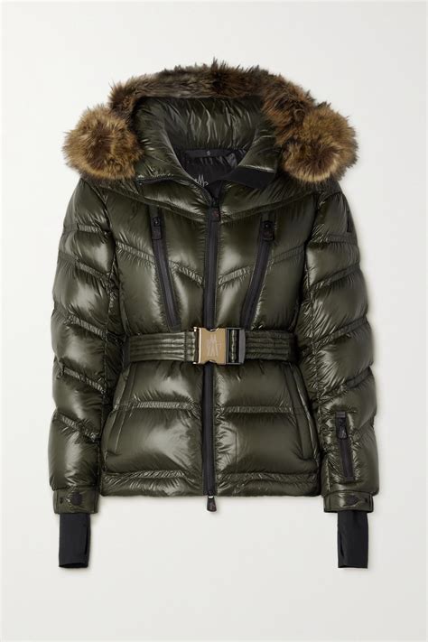 3 MONCLER GRENOBLE Bernin Hooded Faux Fur Trimmed Quilted Ripstop Down