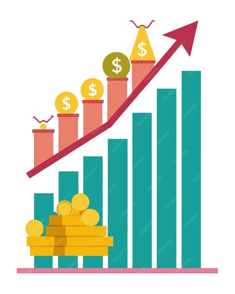 Premium Vector | A graph showing the exponential growth of wealth for