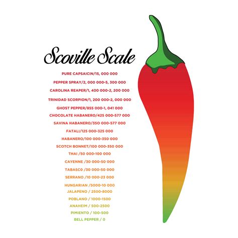 scoville scale pepper isolated on white background 11650357 Vector Art at Vecteezy