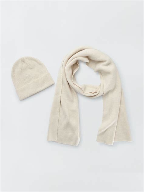 Ensemble Bonnet Charpe Pi Ces Beige Kiabi