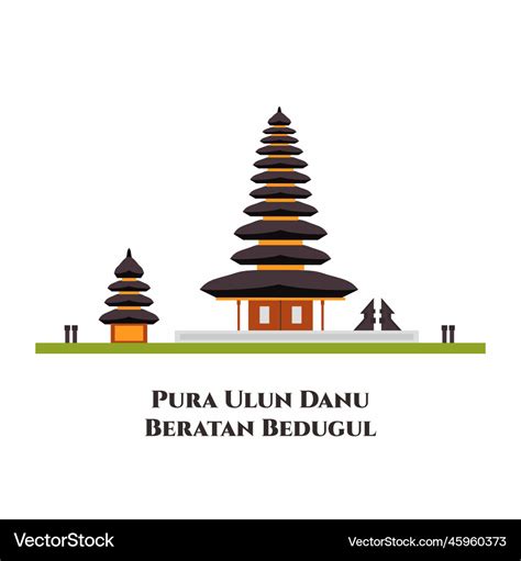 Pura Ulun Danu Bratan Temple On A Lake Beratan Vector Image