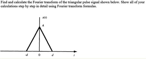 SOLVED Find And Calculate The Fourier Transform Of The Triangular