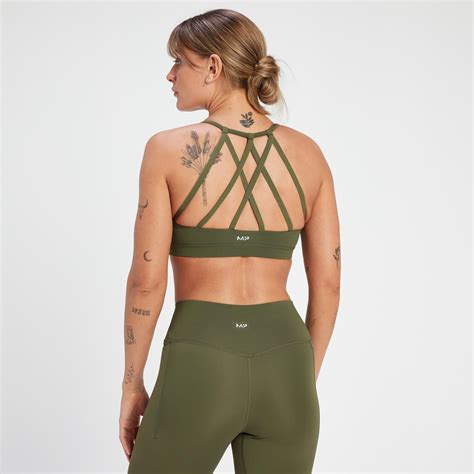 Mp Womens Adapt Strappy Sports Bra Olive Green Myprotein™