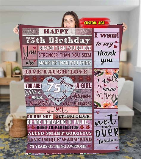 Personalized 75th Birthday Gifts for Mom Grandma 75 Year Old Birthday ...