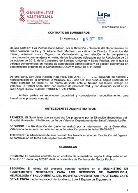 Formalizado El Contrato De Suministro De Equipamiento Medico Para Los