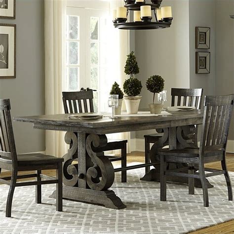 Magnussen Bellamy Traditional Wood Rectangular Dining Table In Pewter