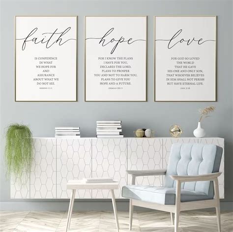 Faith Hope Love Bible Verse Wall Art Jeremiah 29 11 Scripture Signs