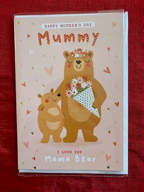 Happy Mothers Day Mummy I Love You Mama Bear Card Etsy In 2024 I