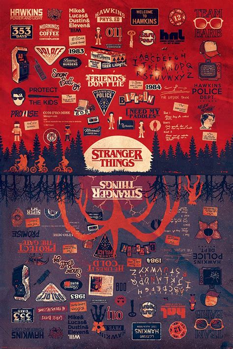 Stranger Things Infografika Plakat 61x91 5 Cm PP34401 Cena Opinie